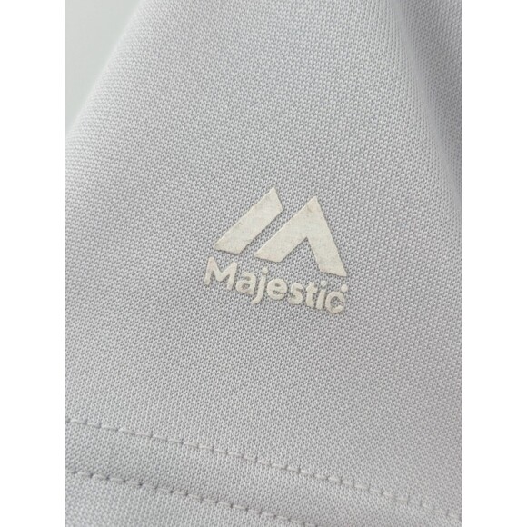 Chicago Cubs Majestic Baseball  Short Sleeve V-Neck White Gray Jersey Size Large - Picture 5 of 13